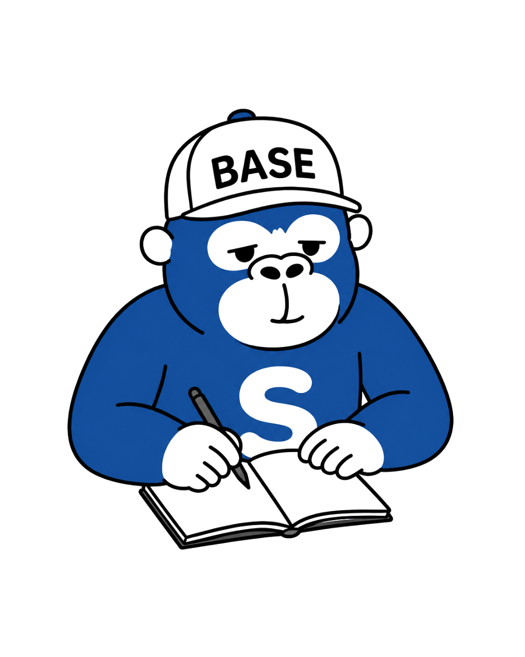 勉強しているBASEくん